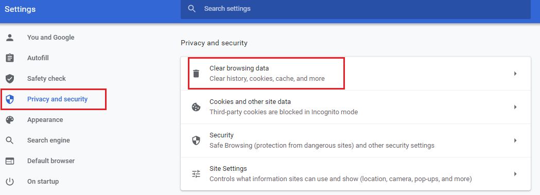 clean browsing data