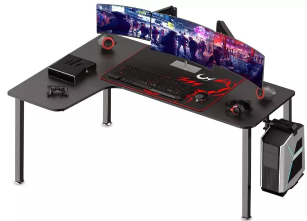 It's_Organized L Shaped Gaming Desk For Dual Monitors