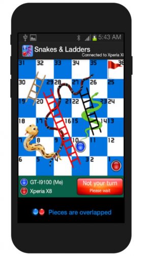 Snake and ladders multiplayer Bluetooth game