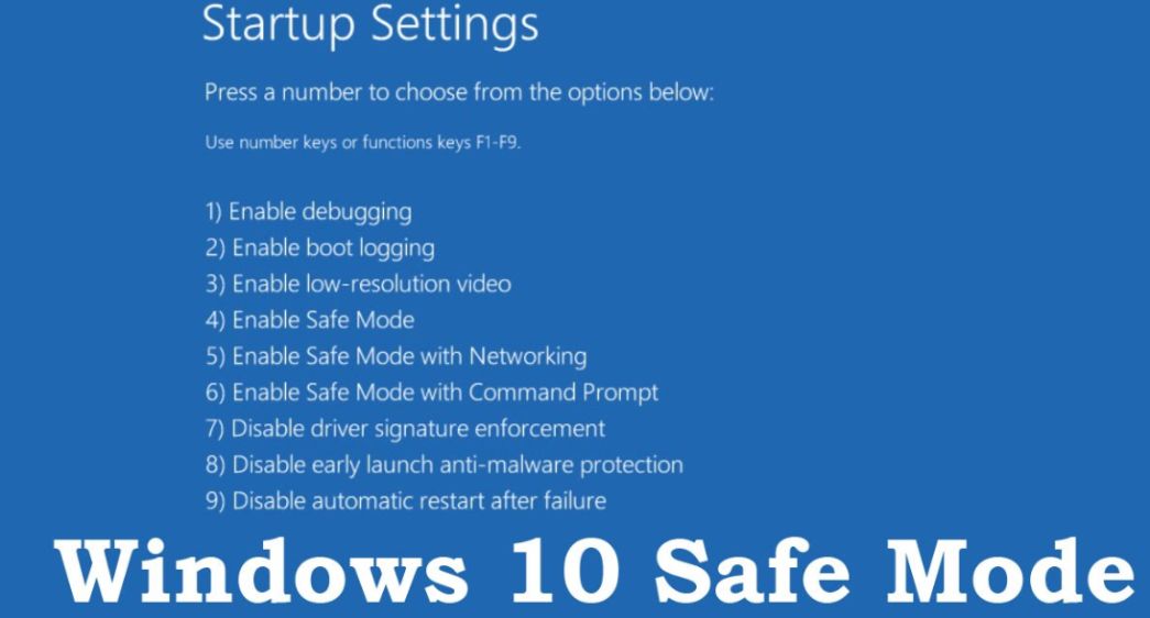 window 10 safe mode instruction