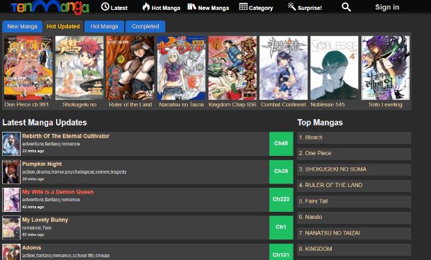Ten Manga (Mangastream alternative)