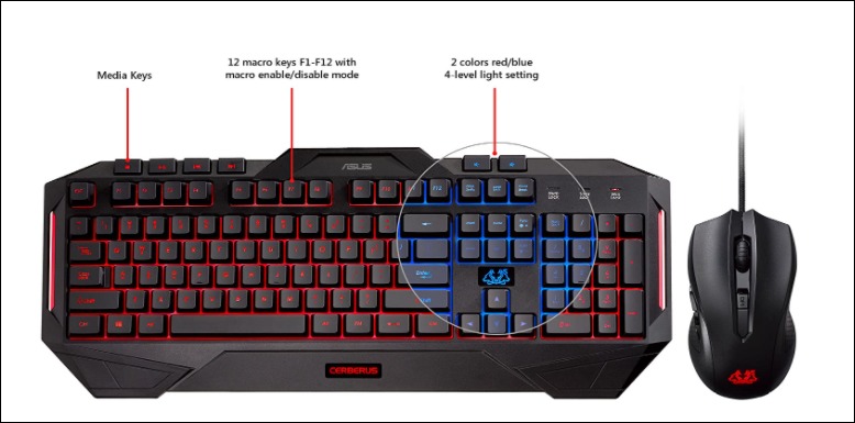 ASUS Cerberus Combo: Best value gaming keyboard & mouse combo
