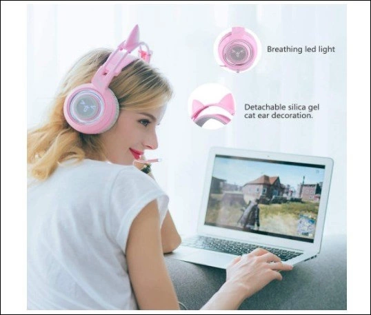 SOMIC G951 Pink Cat Ear Headset