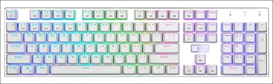 HUO JI E-Yooso Z-88 RGB White Mechanical Gaming Keyboard