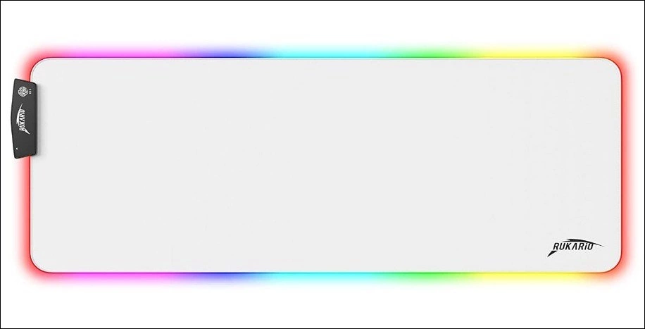 Rukario White RGB Gaming Mouse Pad