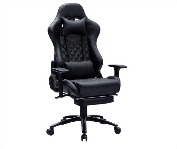  Blue Whale Massage Gaming Chair with Footrest
