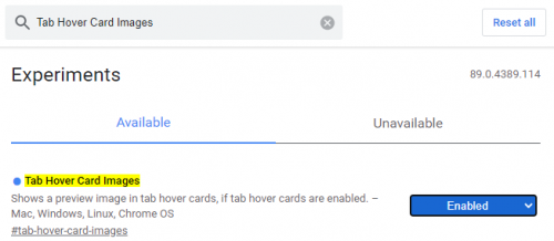 Tab Hover Card Images