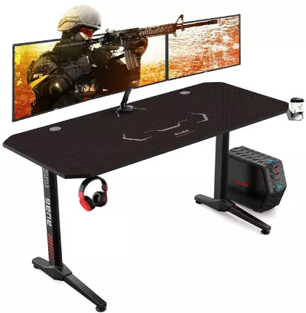AuAg Racing Style Gaming Desk For Dual Monitor