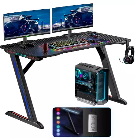 Bizzoelife Ergonomic Gaming Desk For Two Monitor