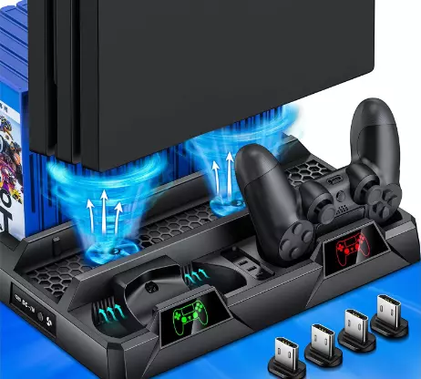  PS4 Stand Cooling Fan With Dual Controller Charge Station
