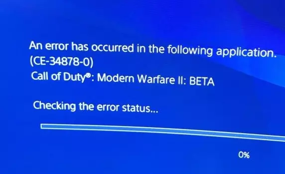 Error CE-34878-0 Modern Warfare 2 Beta Keeps Crashing