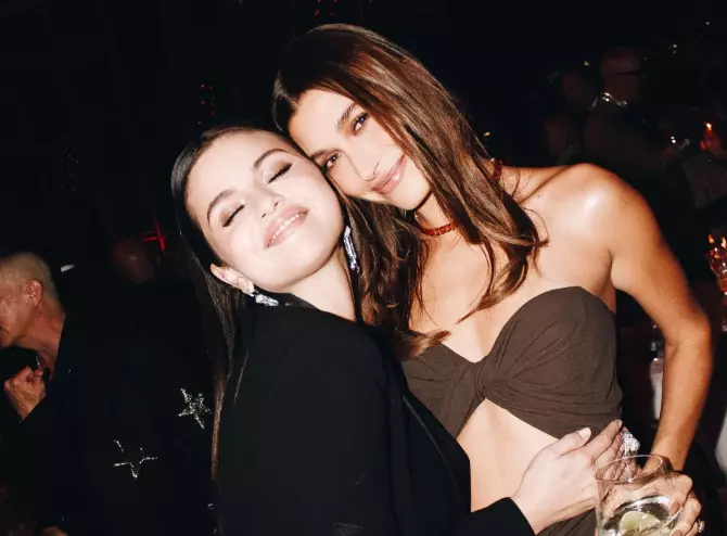 Selena Gomez and Hailey Bieber denied rumors of a rift over Justin Bieber by posing together