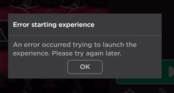 Error Starting Experience in Roblox